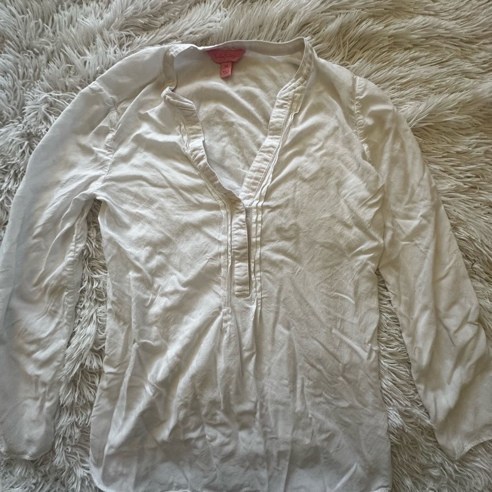 Lilly Pulitzer Cream Long Sleeve Top